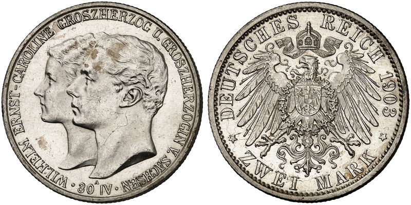 SACHSEN - WEIMAR - EISENACH. Wilhelm Ernst, 1901-1918. J. 158, EPA 2/66 

2 Ma...