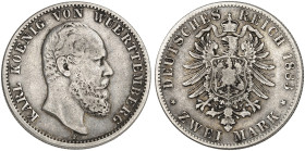 WÜRTTEMBERG.  Karl, 1864-1891.  J. 172, EPA 2/73  