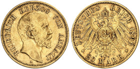 ANHALT.  Friedrich I., 1871-1904.  J. 181, EPA 20/2  