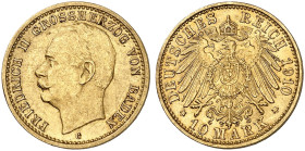 BADEN.  Friedrich II., 1907-1918.  J. 191, EPA 10/6  