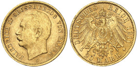 BADEN.  Friedrich II., 1907-1918.  J. 192, EPA 20/7  