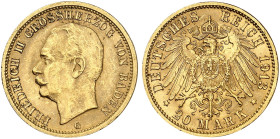 BADEN.  Friedrich II., 1907-1918.  J. 192, EPA 20/7  