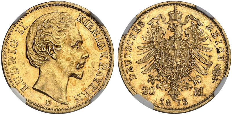 BAYERN. Ludwig II., 1864-1886. J. 194, EPA 20/8 

Ein zweites Exemplar. NGC AU...