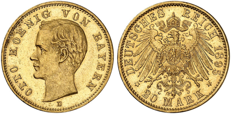 BAYERN. Otto II., 1886-1913. J. 200, EPA 20/10 

20 Mark 1895. vz / vz - St