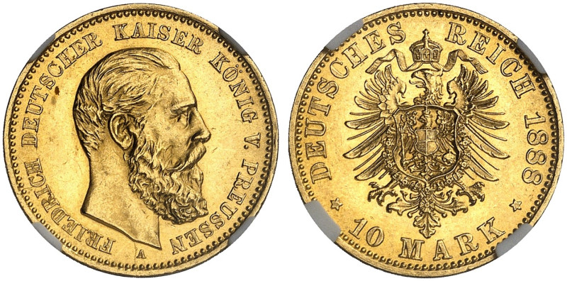 PREUSSEN. Friedrich III., 1888. J. 247, EPA 10/39 

Ein zweites Exemplar. NGC ...