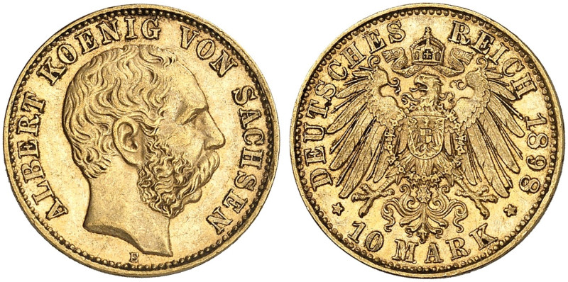 SACHSEN. Albert, 1873-1902. J. 263, EPA 10/45 

10 Mark 1898. ss