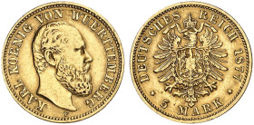 WÜRTTEMBERG.  Karl, 1864-1891.  J. 291, EPA 5/86  