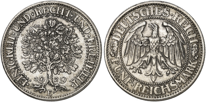 KURS - UND GEDENKMÜNZEN. 5 RM - Kursmünze "Eichbaum". J. 331, EPA 5/64 

5 RM ...