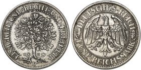 KURS - UND GEDENKMÜNZEN.  5 RM - Kursmünze "Eichbaum".  J. 331, EPA 5/64  