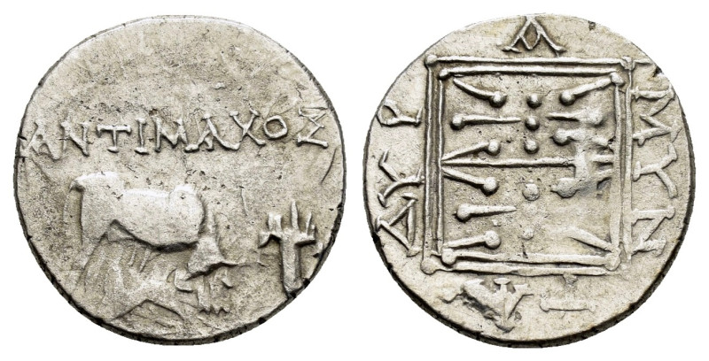 ILLYRIA. Dyrrhachion.(Circa 250-100 BC). Drachm.

Obv : ANTIMAXOY, cow with ca...