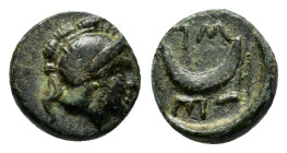 TROAS. Sigeion.(4th-3rd centuries BC).Ae.

Obv : Helmeted head of Athena right.

Rev : Σ - Ι / Γ - Ε.
Crescent left within linear square.
SNG vo...