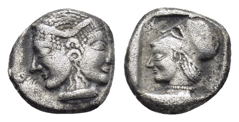 MYSIA.Lampsakos.(Circa 500-450 BC).Obol.

Obv : Janiform female head.

Rev :...