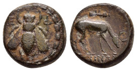 IONIA.Ephesos.(2nd-1st Century. BC).Ae.

Condition : Good very fine.

Weight : 5.03 gr
Diameter : 15 mm