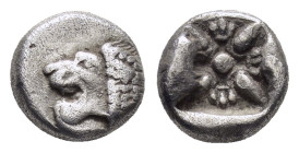 IONIA.Miletos.(Circa 525-475 BC).Obol.

Condition : Good very fine.

Weight : 1.15 gr
Diameter : 8 mm