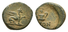 IONIA.Teos.(Circa 320-294 BC).Ae.

Condition : Good very fine.

Weight : 0.98 gr
Diameter : 10 mm