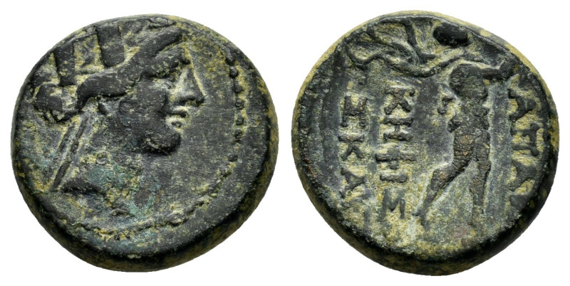 PHRYGIA.Apameia.(Circa 88-40 BC).Ae.

Obv : Turreted head of Tyche to right.

Re...