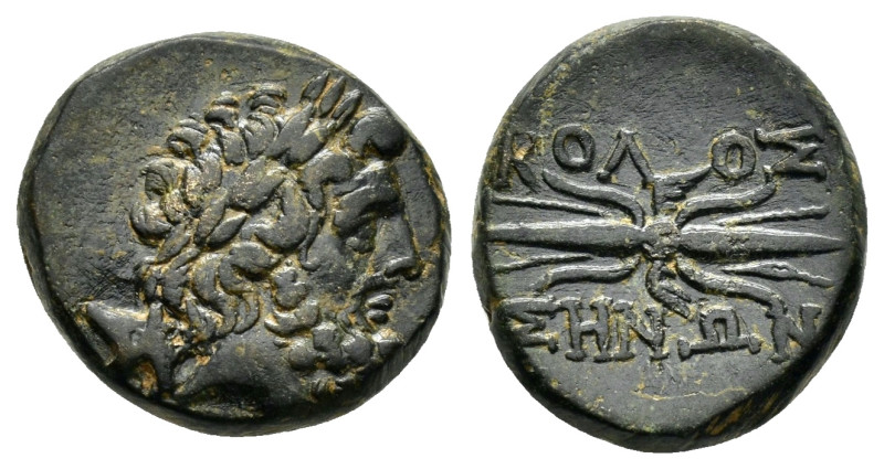 PHRYGIA. Colossae. Autonomous issues.(Late 2nd-1st centuries BC).Ae.

Obv : Laur...