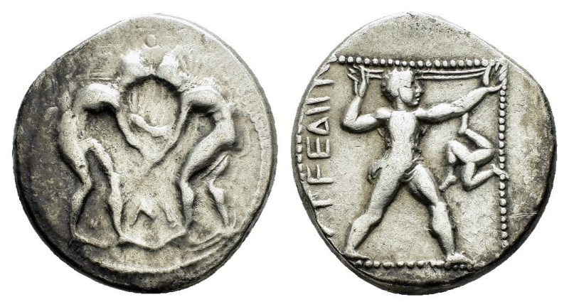 PAMPHYLIA. Aspendos.(ca 380/75-330/25 BC).Stater.

Obv : Two wrestlers grappling...