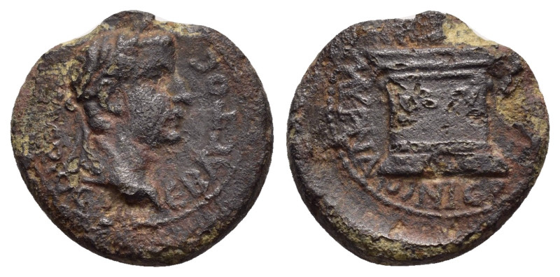 IONIA. Smyrna. Tiberius (14-37). Ae. 

Obv : TIBЄPIO CЄBACTOC.
Laureate head rig...