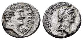 MARK ANTONY and CLEOPATRA (34 BC).Military Mint traveling with M. Antony.Denarius.

Obv : ANTONI ARMENIA DEVICTA.
Bare head of Mark Antony right; A...