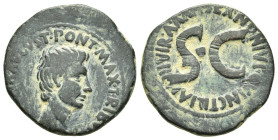 AUGUSTUS (27 BC-14 AD).Rome.As.

Obv : CAESAR AVGVST PONT MAX TRIBVNIC POT.
Bare head right.

Rev : SEX NONIVS QVINCTILIAN IIIVIR AAAFF.
Around large ...