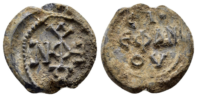 BYZANTINE LEAD SEAL.(Circa 7th-11th Century).Pb.

Condition : Good very fine.

W...