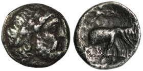 Seleucid Kingdom. Seleukos I. Nikator. (312-294 BC) AR Tetradrachm. Seleucia. Obv: laureate head of Zeus right. Rev: Athena in quadriga of elephants r...