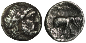 Seleucid Kingdom. Seleukos I. Nikator. (312-294 BC) AR Tetradrachm. Seleucia. Obv: laureate head of Zeus right. Rev: Athena in quadriga of elephants r...