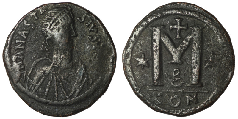 Anastasius I. (491-518 AD). Follis. Constantinople. Obv: D N ANASTAIUS P P AVG. ...