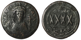 Phocas. (605-606 AD). Æ 40 Nummi. Nikomedia. Obv: bust of Phocas facing. Rev: ANNO XXXX. 29mm, 11,82g