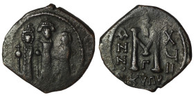 Heraclius. (610-641 AD) Æ Follis. Cyzicus. Obv: Heraclius and sons standing facing. Rev: ANNO M. 26mm, 5,67g