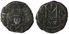 Heraclius. (610-641 AD) Æ Follis. Cyzicus. Obv: Heraclius holding globus cruciger facing. Rev: ANNO M. 28mm, 11,57g