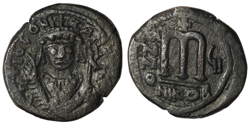 Tiberius II. Constantine. (578-582 AD). Follis. Nikomedia. Obv: cuirassed bust f...