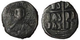 Romanos III. Argyros. (1028-1034 AD). Follis. Constantinople. Obv: bust of Christ facing holding book. Rev: legend in cross. 28mm, 10,19g