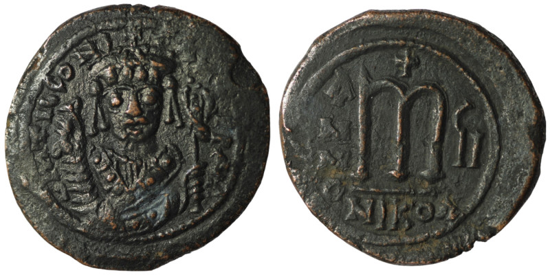 Tiberius II. Constantine. (578-582 AD). Follis. Nikomedia. Obv: cuirassed bust f...