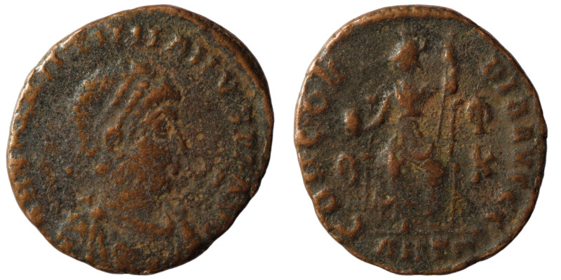 Valentinian II. (378-383 AD). Æ Follis. Antioch. Obv: D N VALENTINIANVS P F AVG....