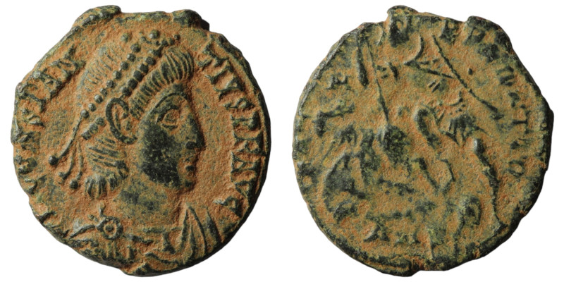 Constantinus II. (351-354 AD). Follis. Antioch. Obv: D N CONSTANTIVS P F AVG. di...