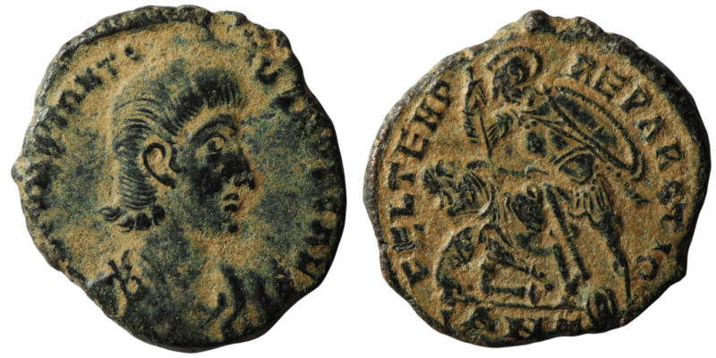 Constantinus II. (351-354 AD). Follis. Antioch. Obv: D N CONSTANTIVS P F AVG. di...