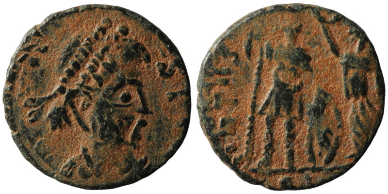 Roman Imperial. (4th-5th Century AD). Æ Nummus. contemporary barbar-struck. arti...