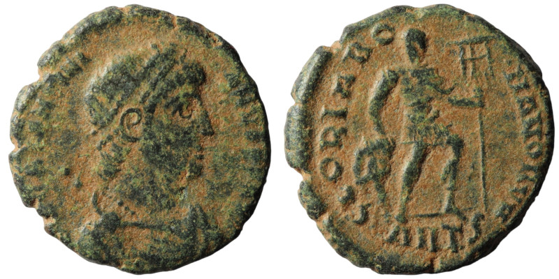 Valens. (364-367 AD). Æ Follis. Antioch. Obv: D N VALENS P F AVG. perl-diademed ...