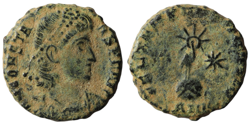 Constantinus II. (351-354 AD). Follis. Antioch. Obv: D N CONSTANTIVS P F AVG. pe...