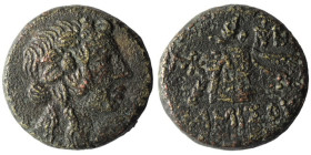 Pontos. Amisos. Mithradates VI. Eupator. (85-65 BC). Bronze Æ. (21mm, 7,81g) Obv: laureate head of Dionysos right. Rev: Cista mystica. 