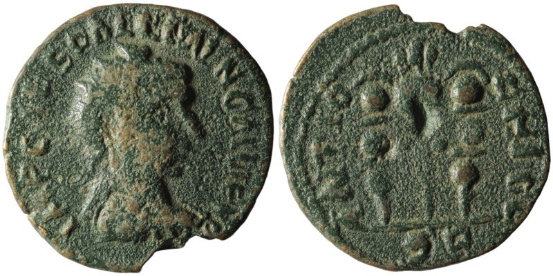 Gordian III. (233-244 AD) Bronze Æ. (22mm, 3,58g) Pisidia. Antioch. Obv: cuirass...