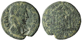 Ionia. Smyrna. Under Gordian III. (238-244 AD) Pseudo-autonomous Bronze Æ. (25mm, 4,80g) Obv: bust of Senate right. Rev: temple.