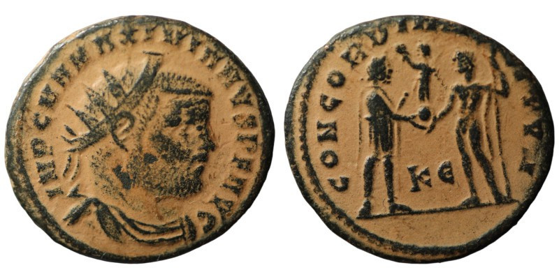 Maximianus. (285-295 AD). Æ Antoninian. (22mm, 3,44g) Antioch. Obv: IMP CMA MAXI...