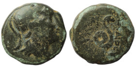 Mysia. Pergamon. Attalos II. Philadelphos. (160-139 BC). Bronze Æ. (15mm, 3,74g) Obv: head of Athena right. Rev: snake.
