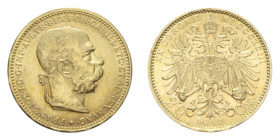 AUSTRIA FRANCESCO GIUSEPPE I 20 CORONA 1893 AU. 6,78 GR. SPL-FDC/FDC