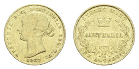 AUSTRALIA VICTORIA 1 SOVEREIGN 1867 SYDNEY AU. 7,95 BB ( TRACCE DI PULIZIA)