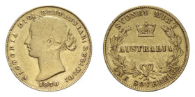 AUSTRALIA VICTORIA 1 SOVEREIGN 1870 SYDNEY AU. 7,95 BB ( TRACCE DI PULIZIA)