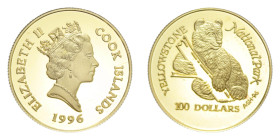 COOK ISLANDS ELISABETTA II 100 DOLLARS 1996 AU. 7,76 GR. PROOF